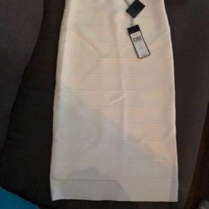 White BCBG bandage shirt.